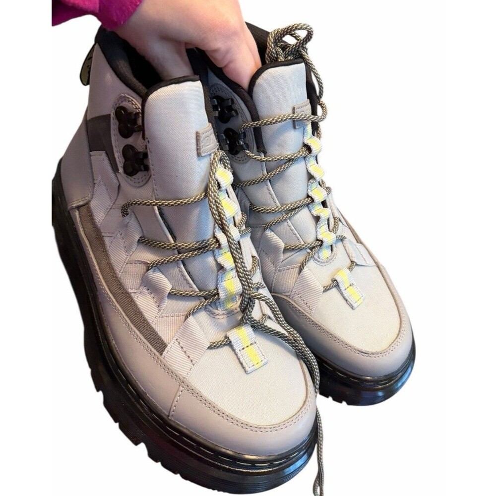 NEW Unisex Boots Dr. Martens Boury GUN METAL Boot GREY US MENS 7 Women 8